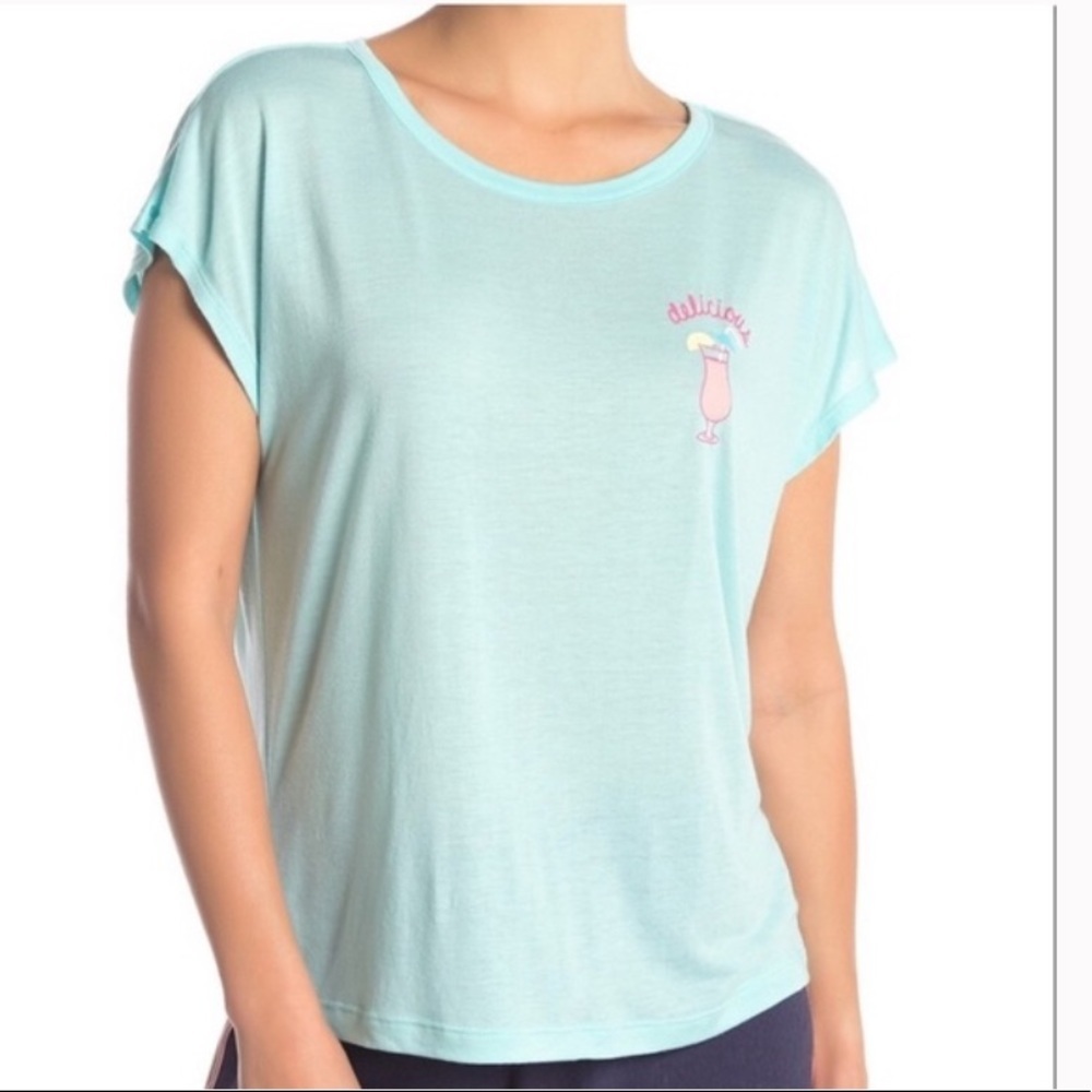 FREE PRESS Delicious Umbrella Drink Print Tee M